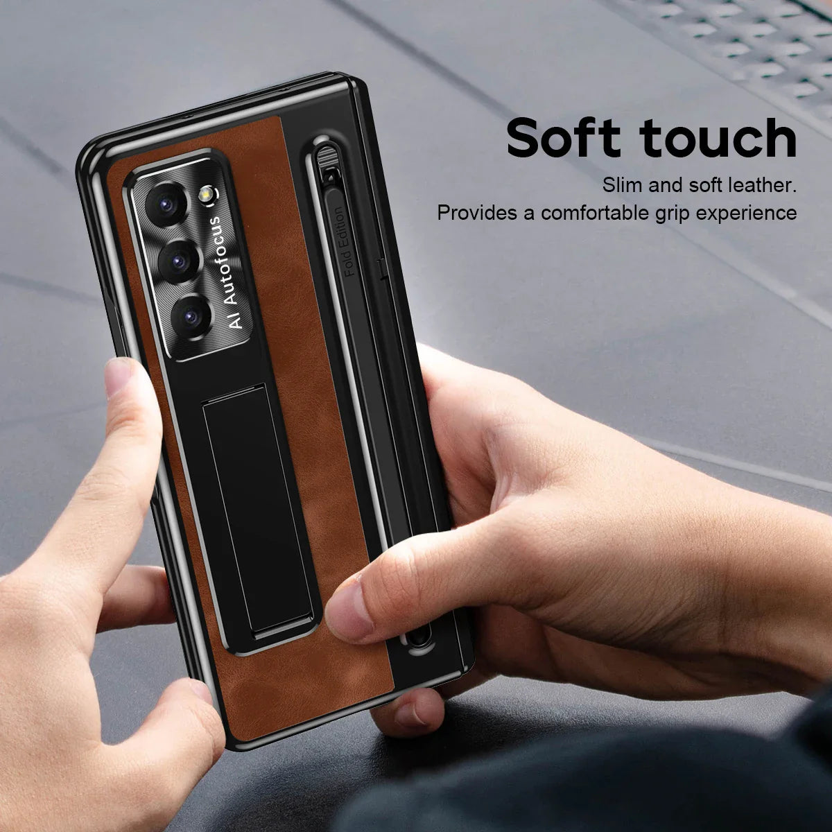 Z Fold 6 Vantage Leather Case with S Pen & Kickstand