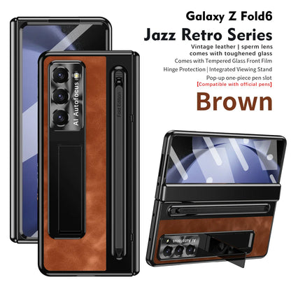 Z Fold 6 Vantage Leather Case with S Pen & Kickstand
