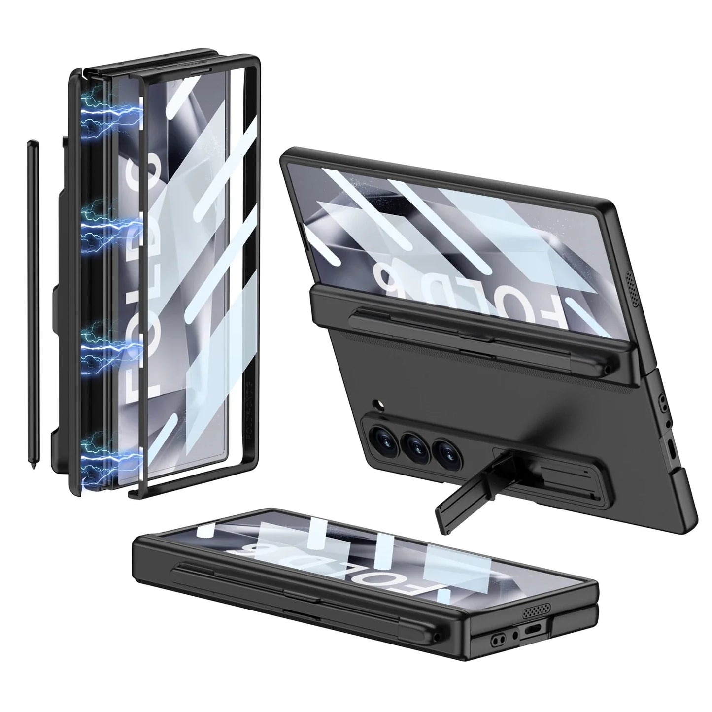 Z Fold 6 360° Hinge Case with Screen Film, Pen Slot & Kickstand 2.0