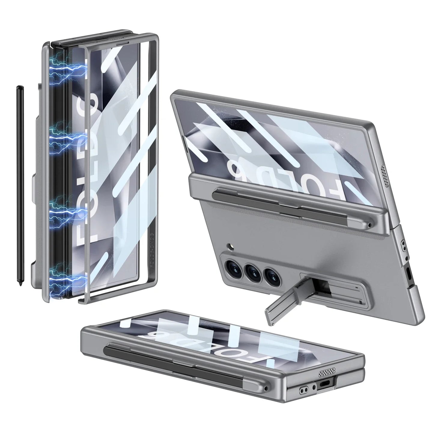 Z Fold 6 360° Hinge Case with Screen Film, Pen Slot & Kickstand 2.0