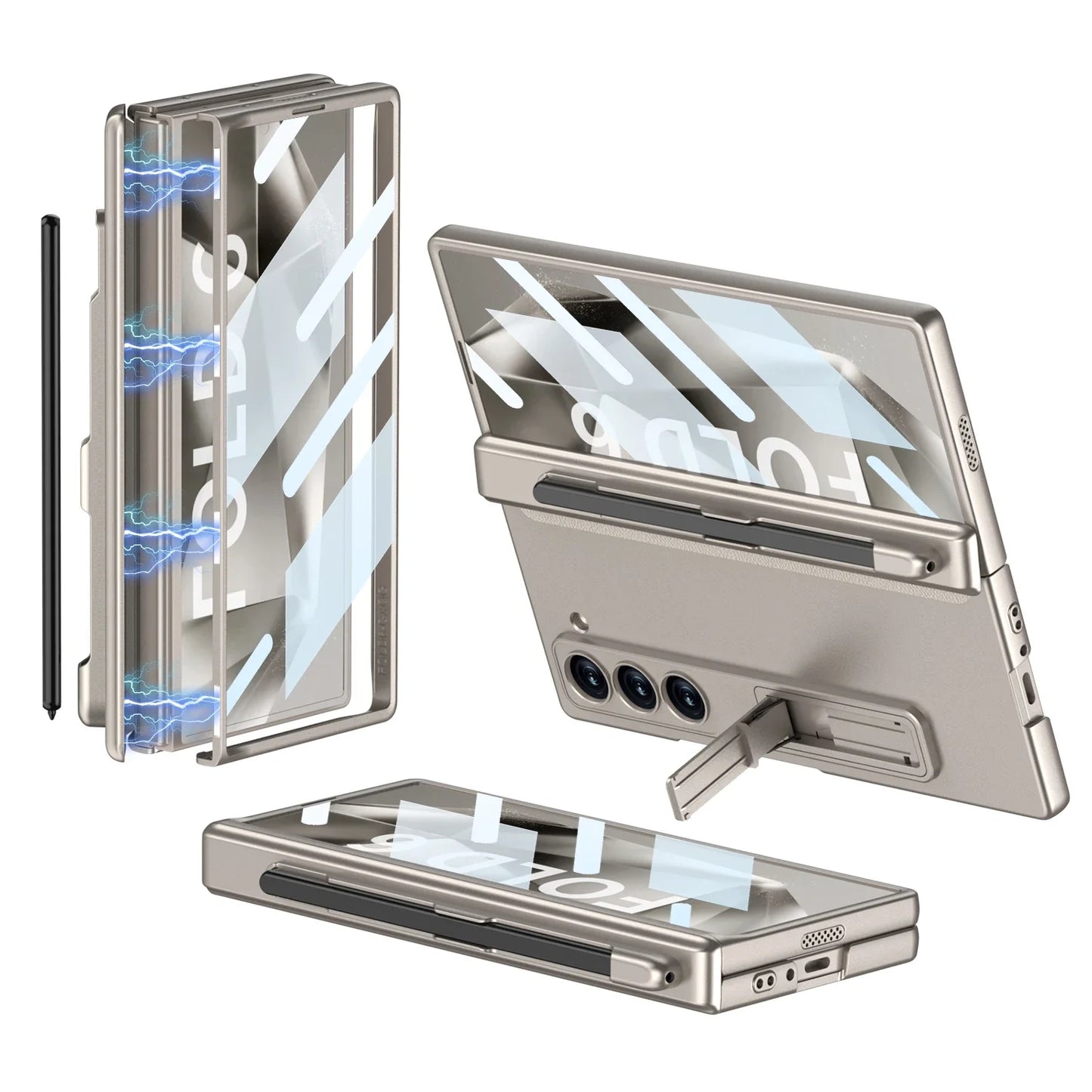 Z Fold 6 360° Hinge Case with Screen Film, Pen Slot & Kickstand 2.0