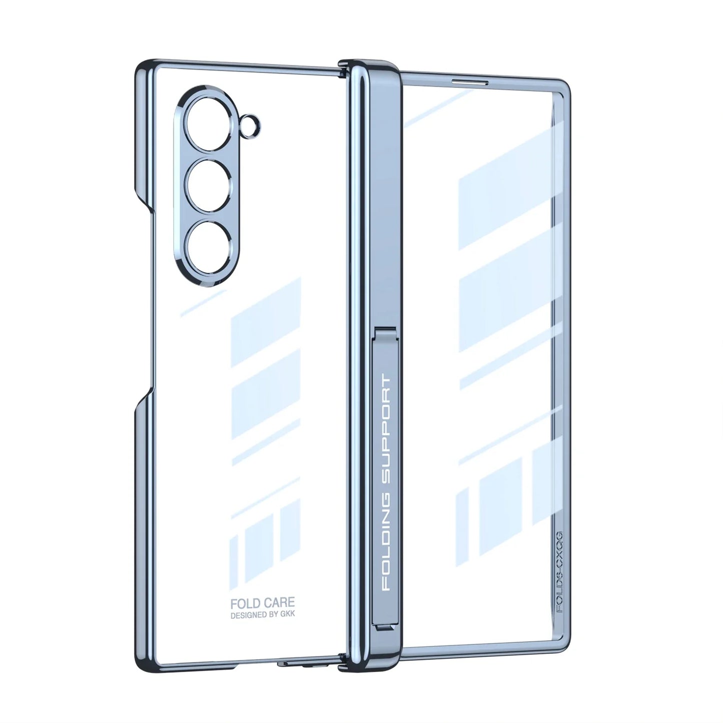 Z Fold 6 Transparent Magnetic Case with Hinge Protection & Kickstand