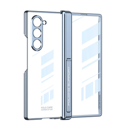 Z Fold 6 Transparent Magnetic Case with Hinge Protection & Kickstand