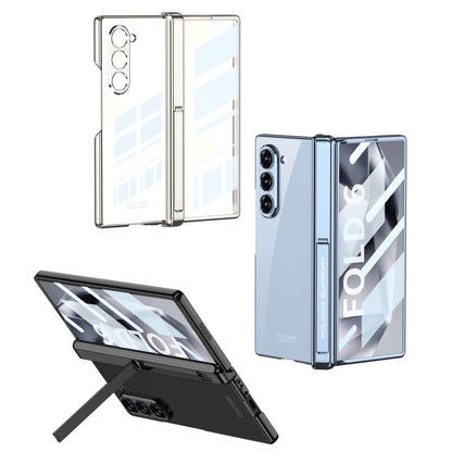 Z Fold 6 Transparent Magnetic Case with Hinge Protection & Kickstand