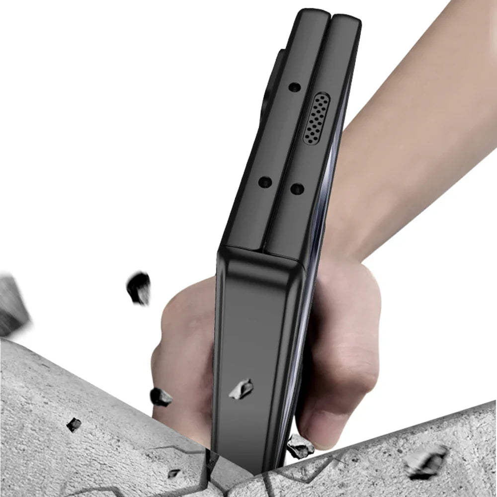 Slim Armor Magnetic Hinge Z Fold 6 Case Kickstand, HD Tempered Glass 2.0