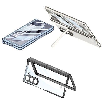 Z Fold 6 Transparent Magnetic Case with Hinge Protection & Kickstand