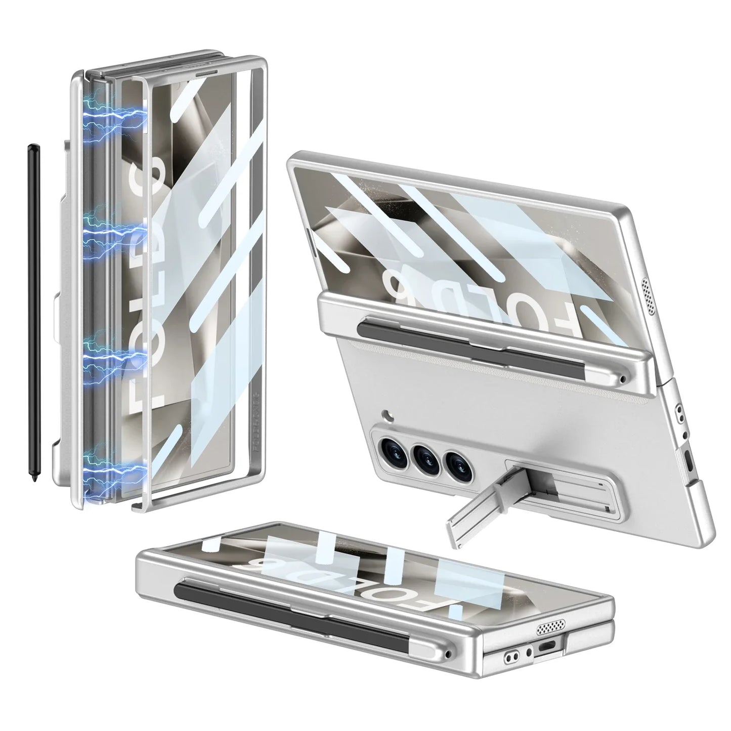Z Fold 6 360° Hinge Case with Screen Film, Pen Slot & Kickstand 2.0