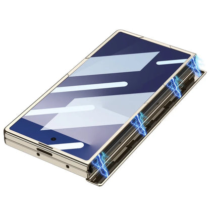 MechaStand Fold – Electroplated Vegan Leather Case with Mechanical Stand