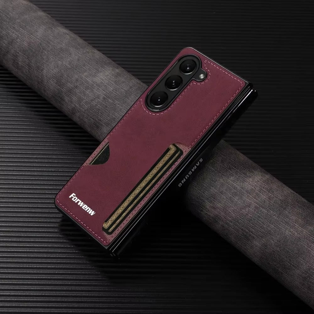SlimVault Fold – Luxury Leather Card Holder Case for Z Fold Series