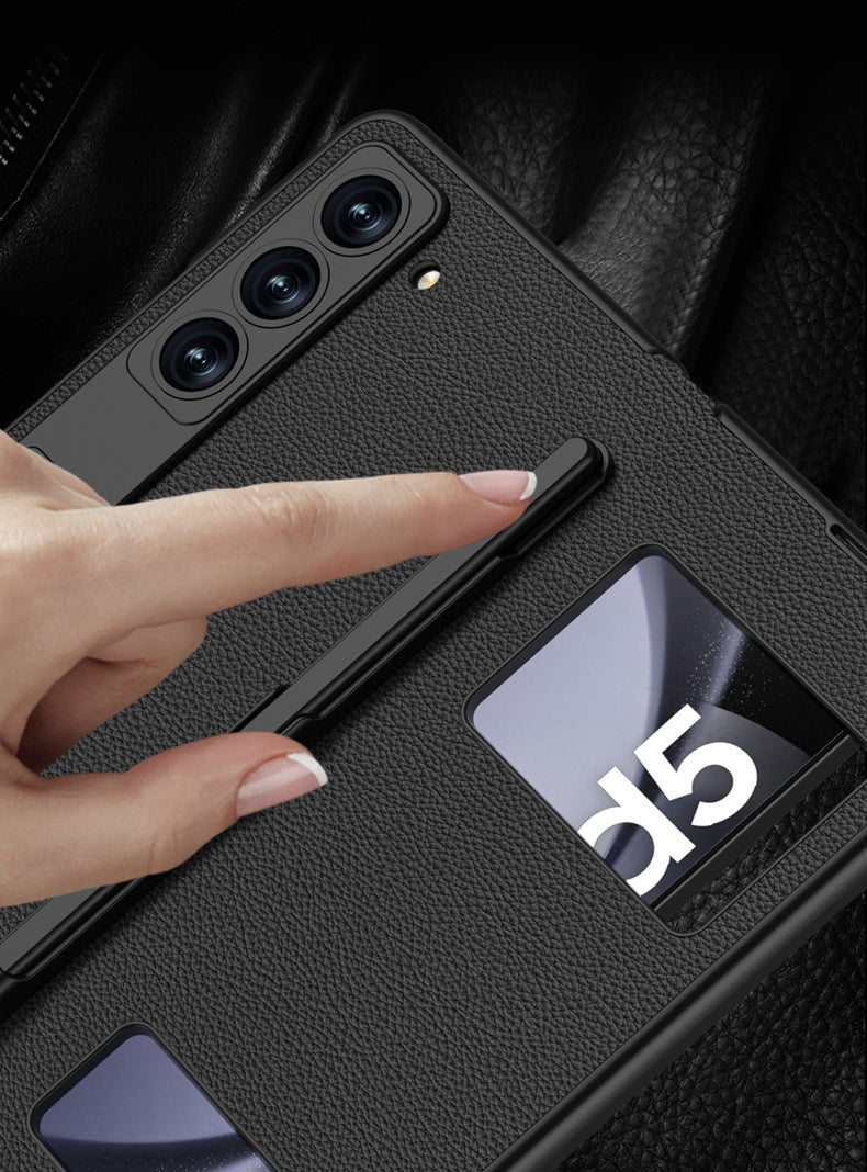 All-in-One Luxury Z Fold Leather Case: Stylus, Stand & Hinge