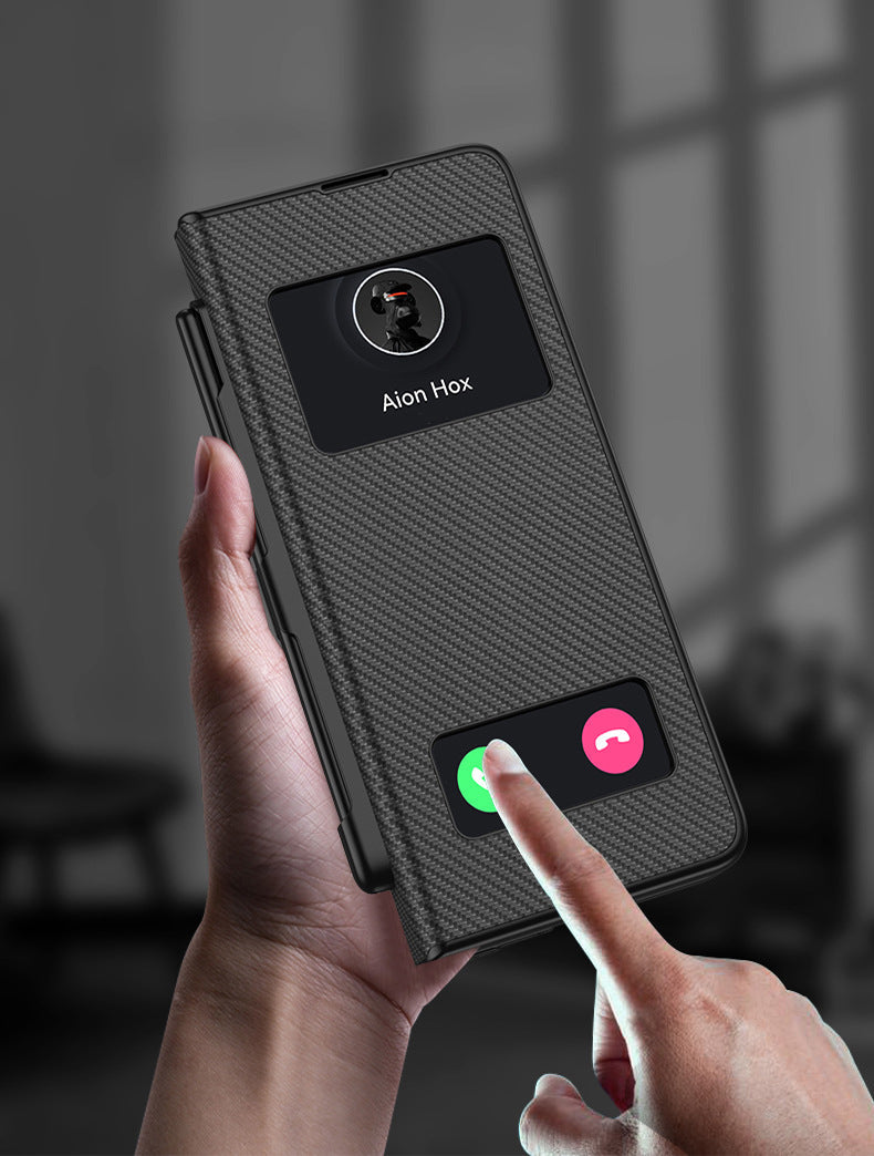 All-in-One Luxury Z Fold Leather Case: Stylus, Stand & Hinge