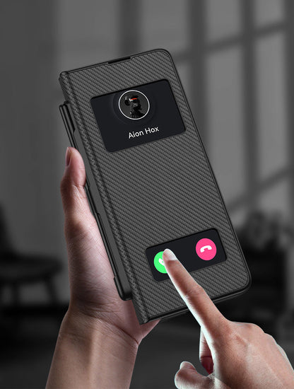 All-in-One Luxury Z Fold Leather Case: Stylus, Stand & Hinge