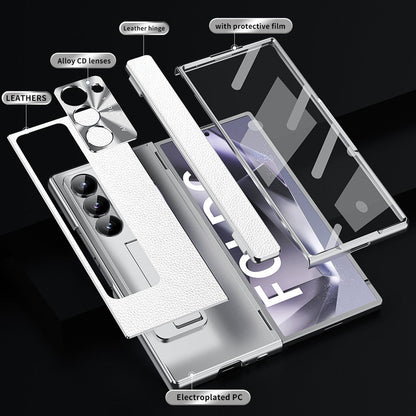 Leather Hinge  S Pen Slot Kick stand Case - Z Fold Series