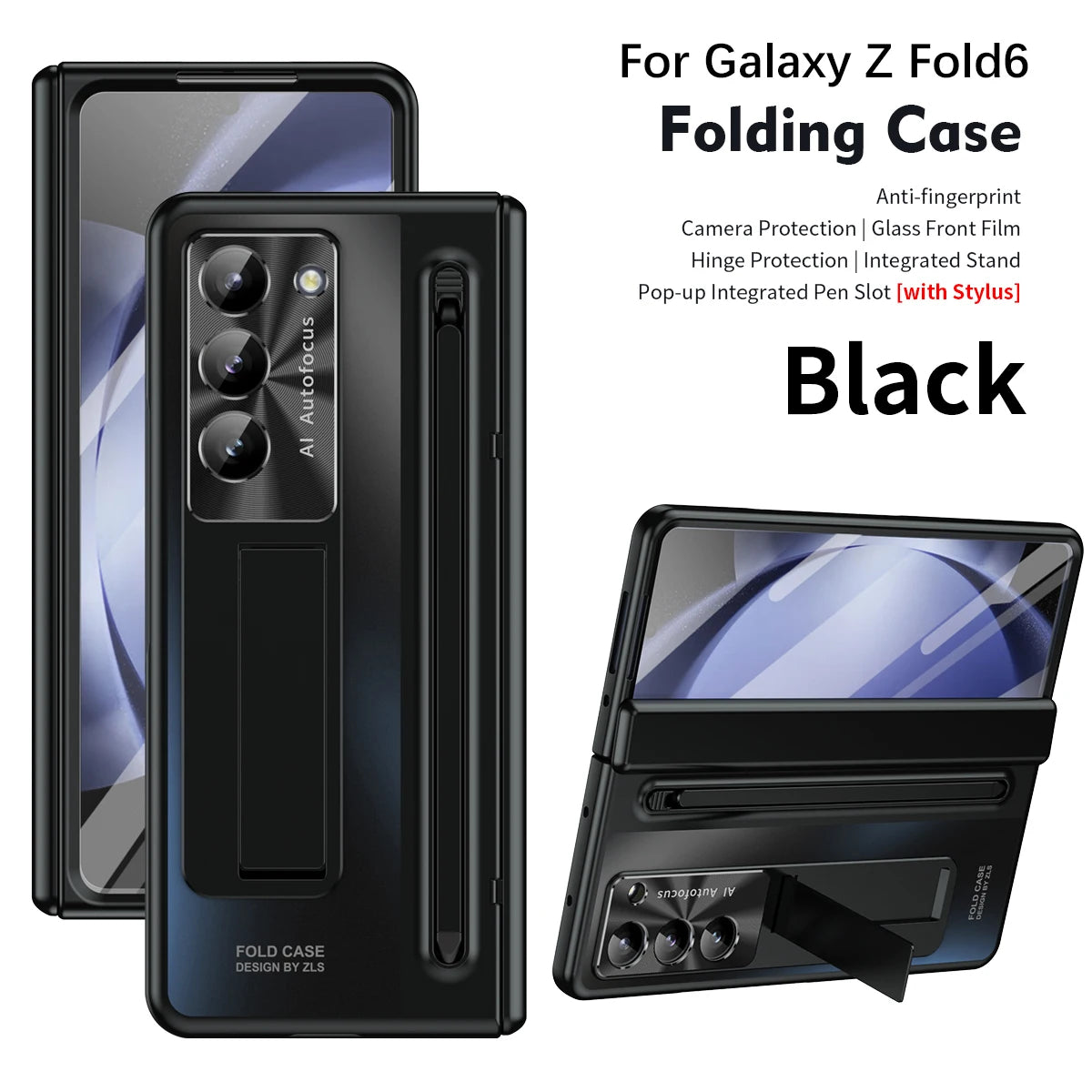 Z Fold Series Hinge Magnetic Kickstand Touch Pen Case