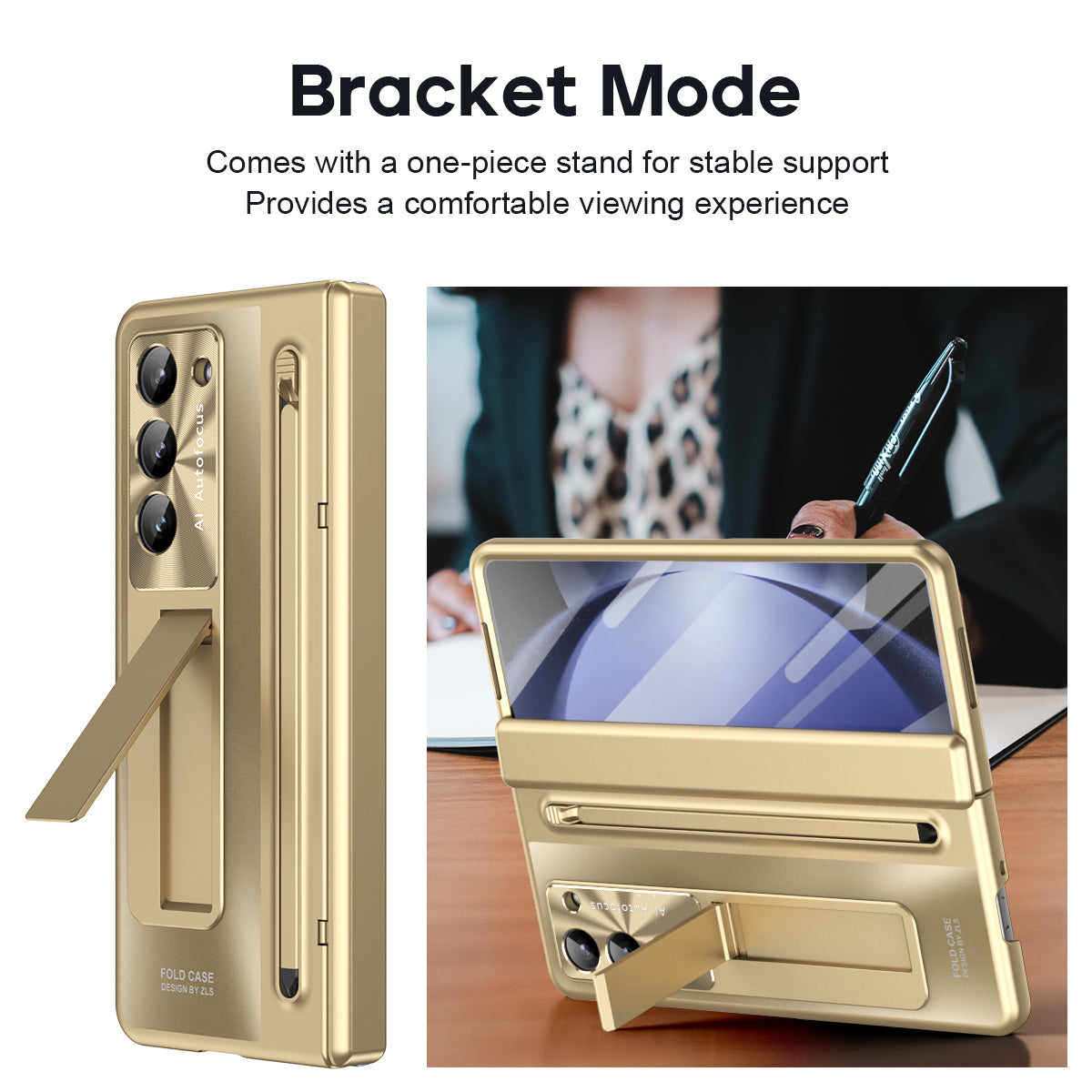 Z Fold Series Hinge Magnetic Kickstand Touch Pen Case