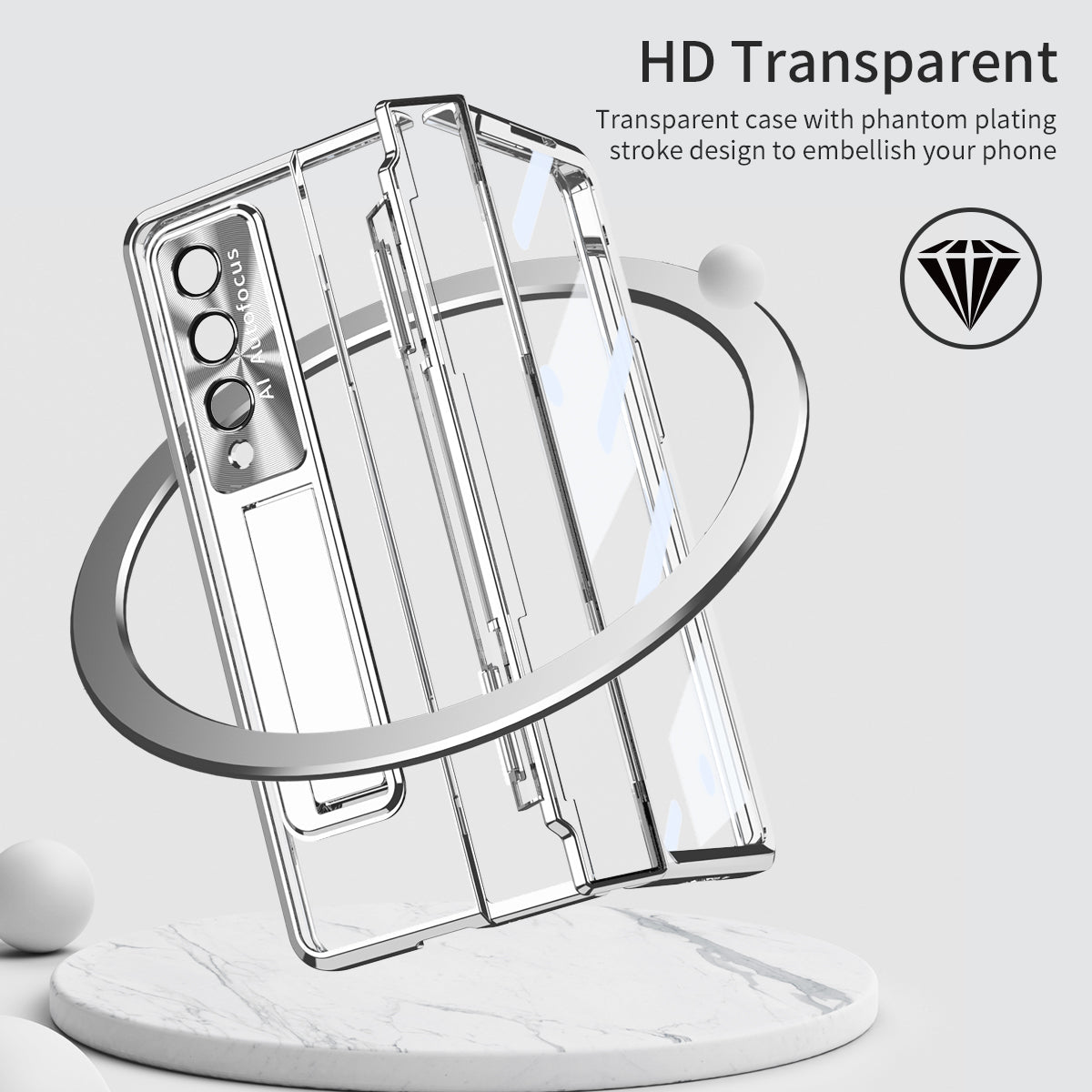 360° Armor Hinge Folding Transparent Case 2.0 - Z Fold 5