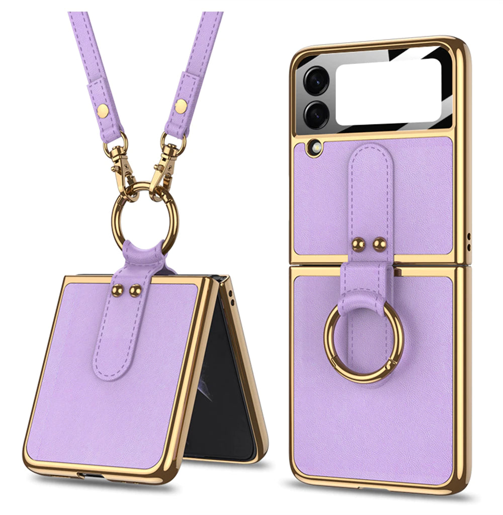 Luxury Leather Ring Case - Z Flip series