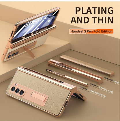 Leather Kickstand Pen Slot Case +FREE PEN - Z Fold 5